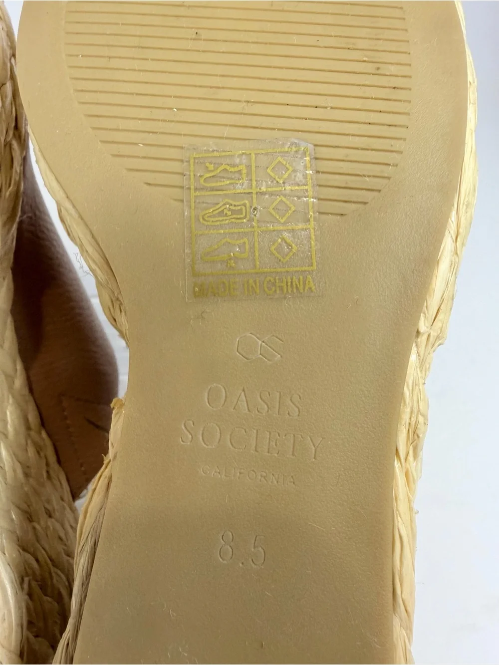 Oasis Society Neutral Tan Espadrille Wedge Slide - Comfy‎ Platform Sandals 8.5